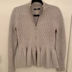 La Vie Spiral Cable Peplum Cardigan
